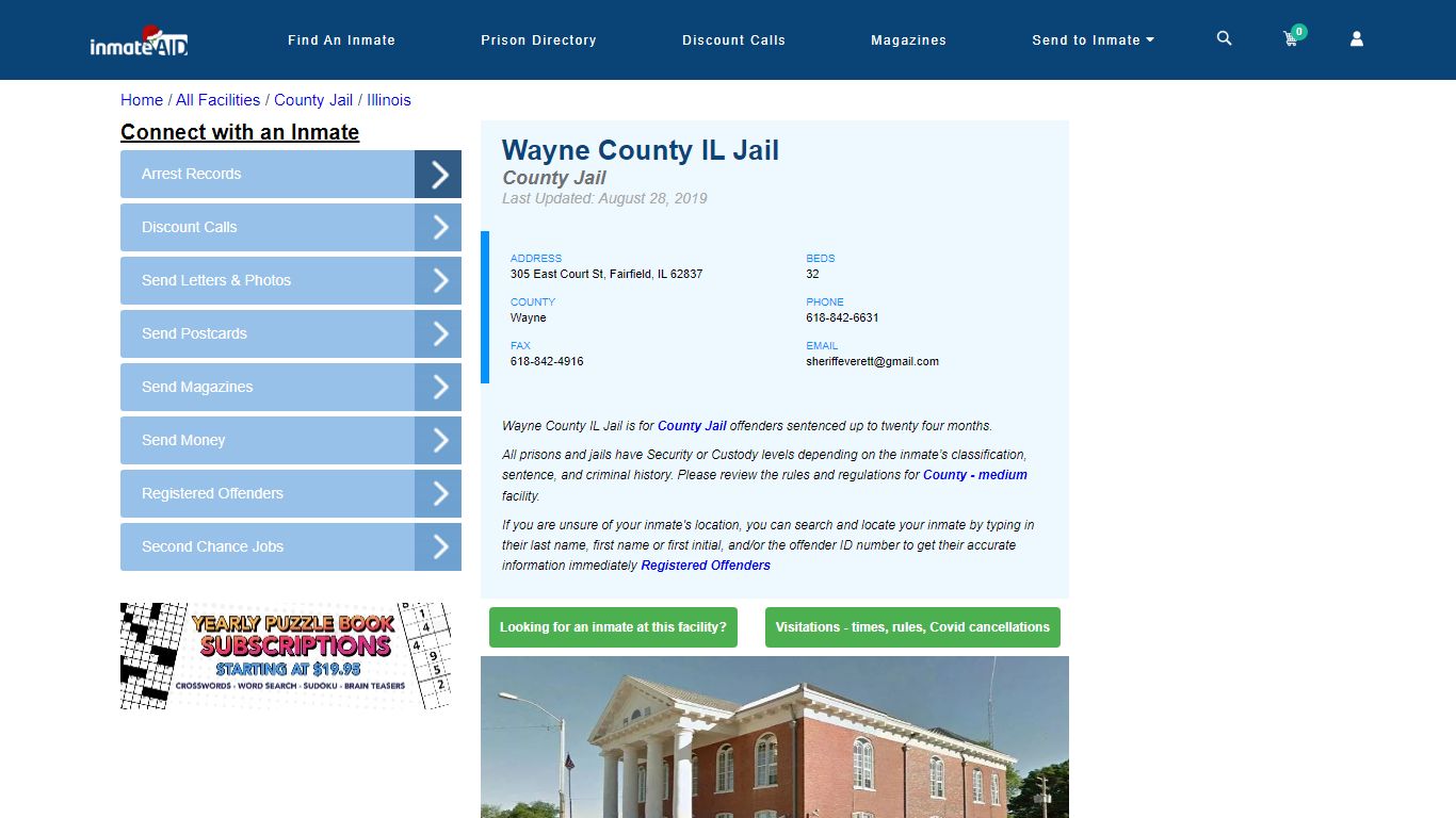Wayne County IL Jail - Inmate Locator - Fairfield, IL