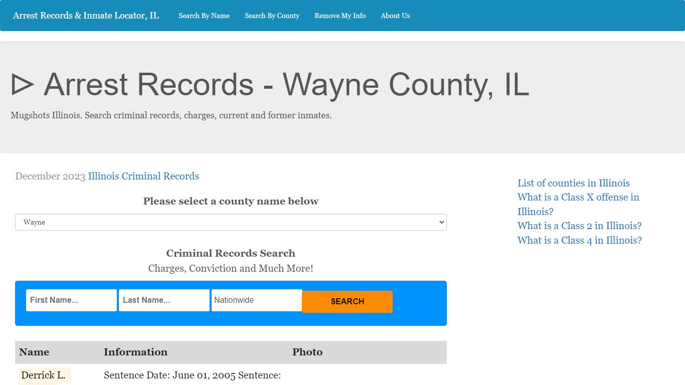 ᐅ Arrest Records - Wayne County, IL - IllinoisPrisonTalk