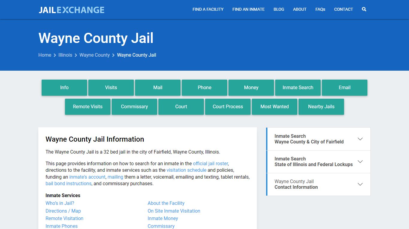 Wayne County Jail, IL Inmate Search, Information